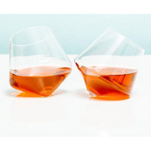 Set due bicchieri in vetro rolling whiskey