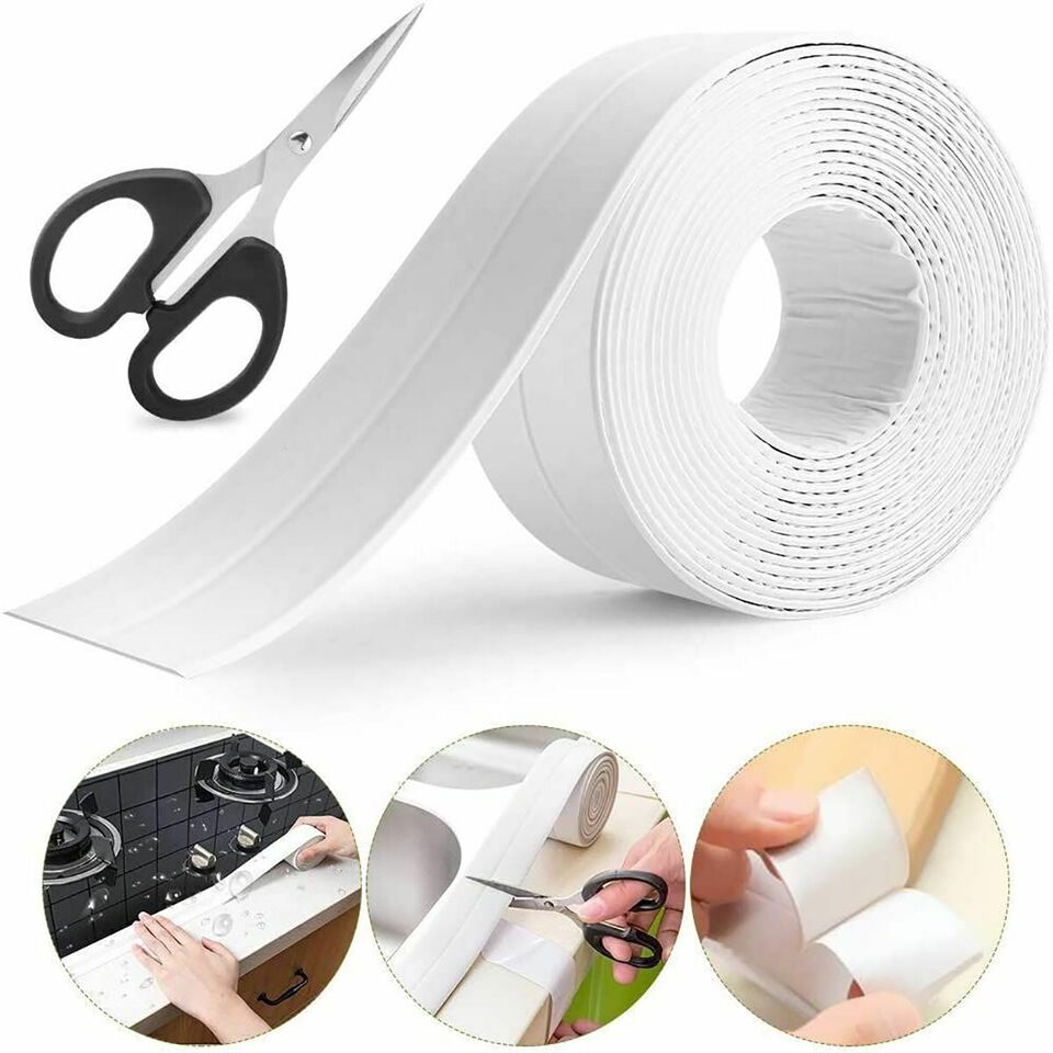 NASTRO SIGILLANTE IMPERMEABILE SANITARI ANTIMUFFA ADESIVO BAGNO CUCINA 3x200CM