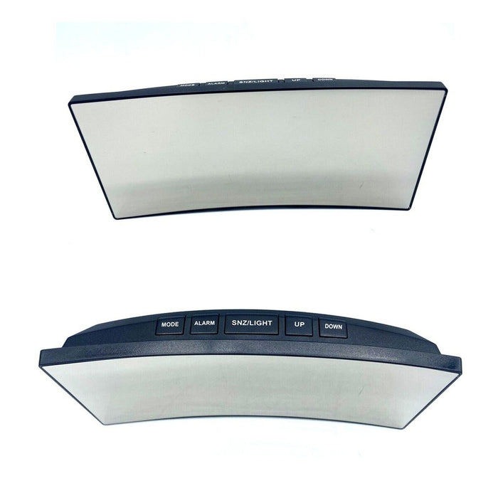 SVEGLIA DIGITALE DISPLAY LED CURVO OROLOGIO TAVOLO COMODINO SPECCHIATO DD-1209