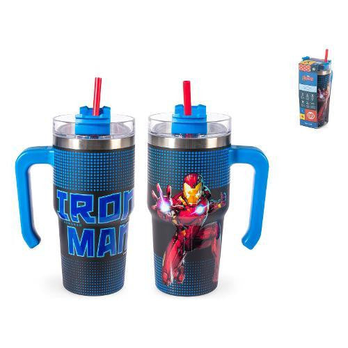 Tazza termica mug con cannuccia inox (600ml) MARVEL IRON MAN