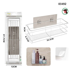 MENSOLA DA PARETE ADESIVA SCAFFALE ORGANIZER PORTAOGGETTI BAGNO CUCINA 03492