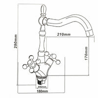 RUBINETTO LAVELLO CUCINA CANNA ALTA ANTICO MISCELATORE LAVANDINO CROMATO JH-1693