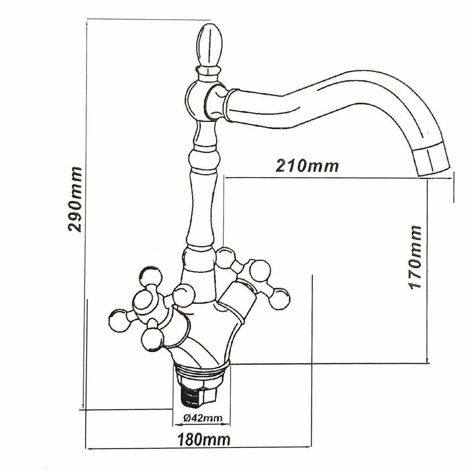 RUBINETTO LAVELLO CUCINA CANNA ALTA ANTICO MISCELATORE LAVANDINO CROMATO JH-1693