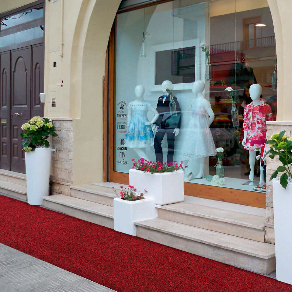 Passatoia 50x280 cm Corridoio Agugliato Moquette Corsia Bordeaux Zerbino Esterno Interno Negozio