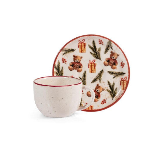 Confezione 4 tazze caff? con piatto teddy hugs