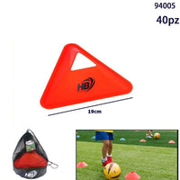 40 TRIANGOLI DISCHI CONI DELIMITATORI SPAZIO ALLENAMENTO CALCIO TRIANGOLARI