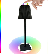 LAMPADA TAVOLO TOUCH COLORI LED RGB + 4000K RICARICABILE BAR RISTORANTE NERO