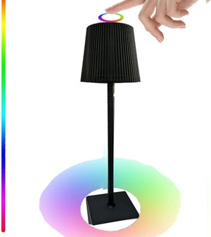 LAMPADA TAVOLO TOUCH COLORI LED RGB + 4000K RICARICABILE BAR RISTORANTE NERO