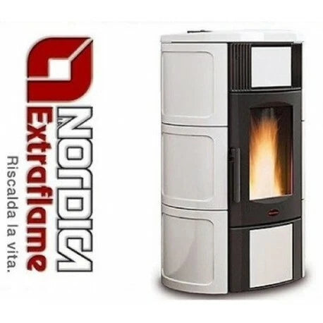 termostufa a pellet iside idro 5.0 19kw colore bianco