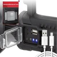 TORCIA LUCE LAMPADA RAGGIO LUNGO TREPPIEDI PESCA CACCIA RICARICABILE USB TEB0604