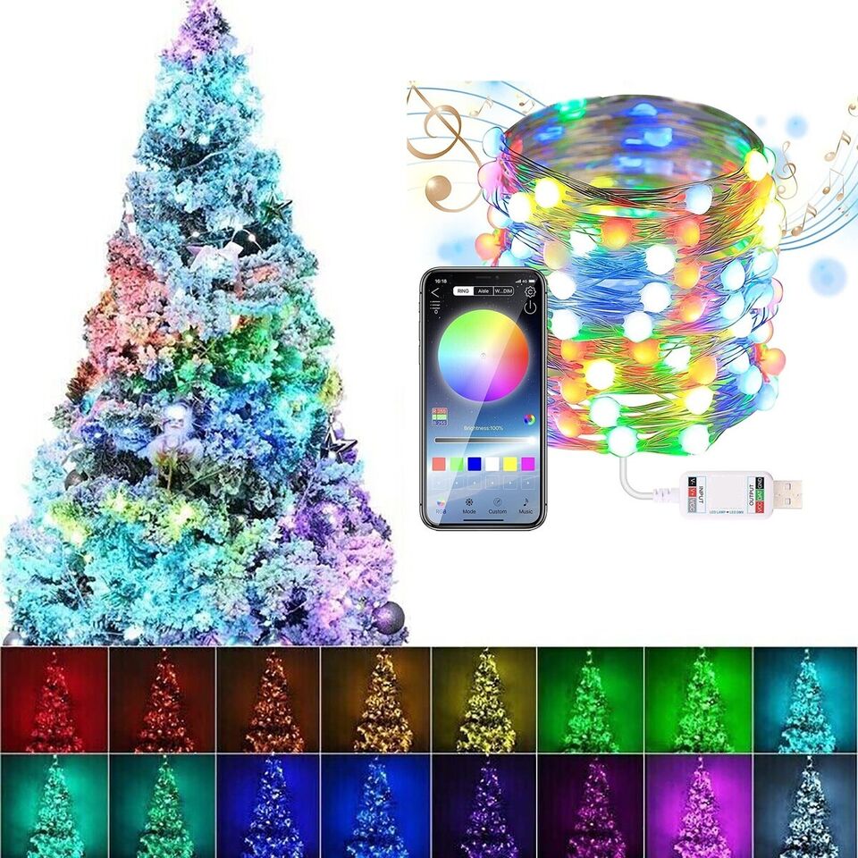 STRISCIA 300 LED 30MT BLUETOOTH RGB SMART APP LUCI DI NATALE IP20 ALBERO