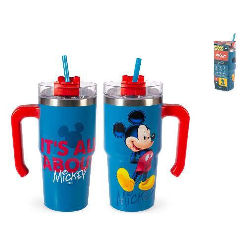 Tazza termica mug con cannuccia inox (600ml) DISNEY MICKEY