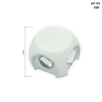 APPLIQUE LED 4 LAMPADA PARETE QUADRATO ESTERNO BIANCO RGB COLORI 4W ET-31322