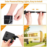 LUCI DI NATALE CATENA 100 MICRO LED LUMINOSA NATALIZIA ENERGIA SOLARE 10MT RAME