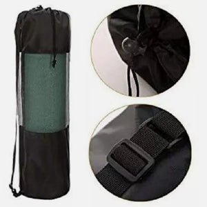 SACCA BORSA PORTA TAPPETINO TRASPORTA TAPPETO YOGA NERO TRACOLLA SPORT 69X21CM