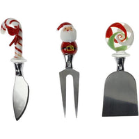 COLTELLI FORMAGGIO CHRISTMAS SET 3 PEZZI VETRO/INOX