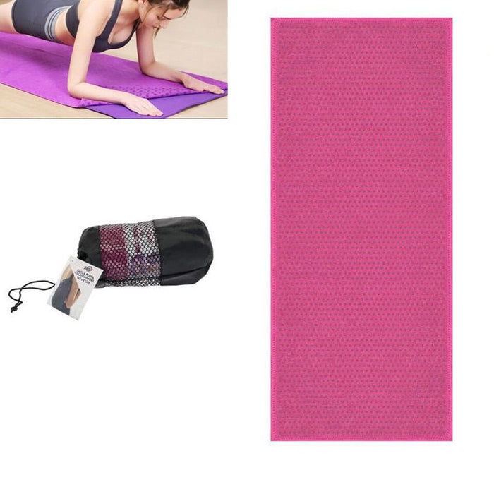 TELO ASCIUGAMANO ANTISCIVOLO TAPPETINO YOGA TELI MICROFIBRA PILATES ROSA 94496