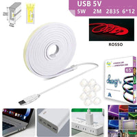 STRISCIA LED FLESSIBILE PER GANCI BINARIO SOFFITTO SCRITTA USB LUCE ROSSO