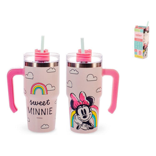 Mug termica Minnie Sweet con cannuccia inox 600ml