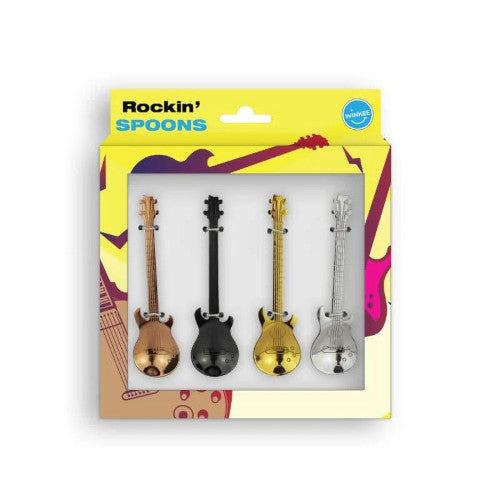 Cucchiaini da caffè a forma di chitarra, set da 4