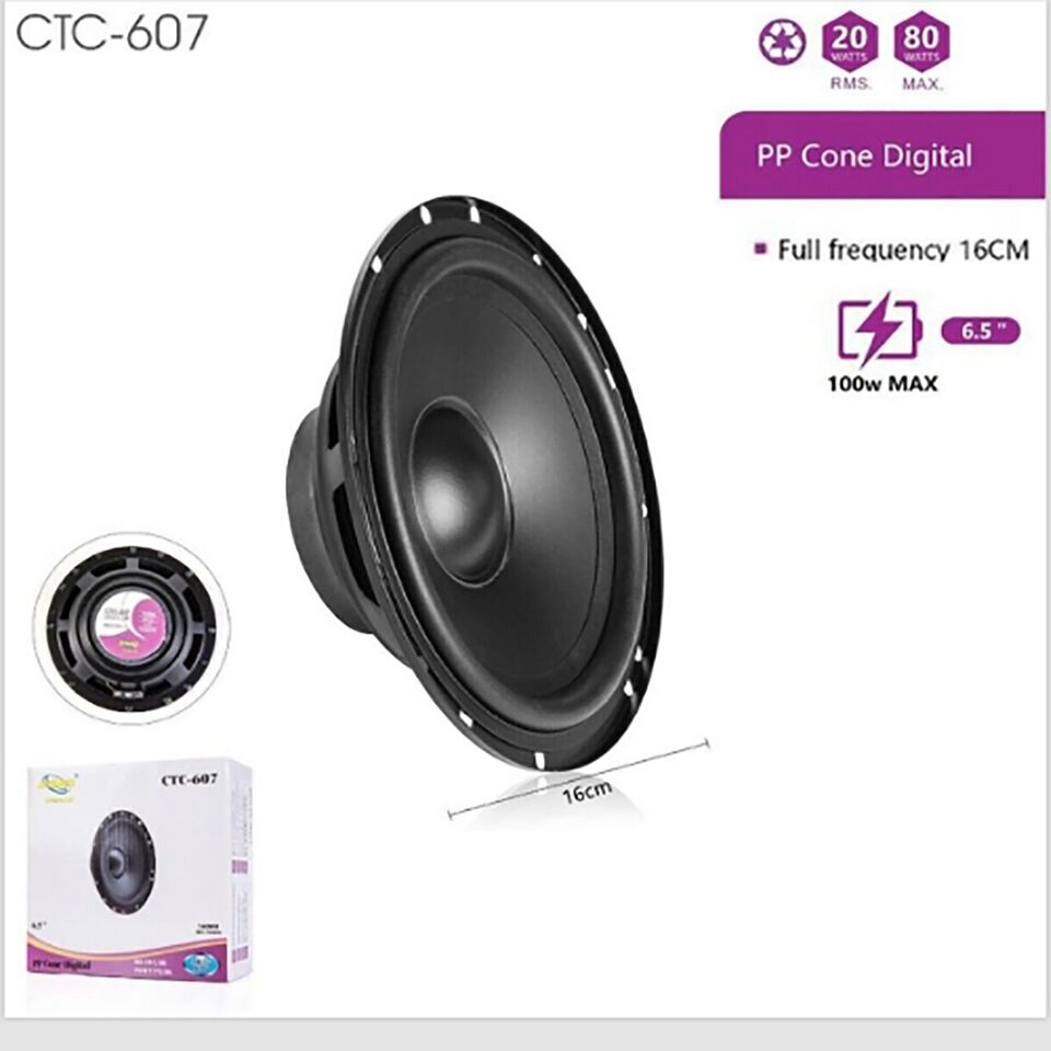 CASSA AUTO ALTOPARLANTE AUDIO DA 16 CM 20W RMS E 100W MAX SPEAKER CTC-607