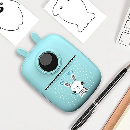 MINI STAMPANTE PORTATILE STAMPA DA SMARTPHONE FOTO VIDEO TESTO AZZURRO BLUETOOTH