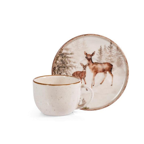 Confezione 4 tazze caff? con piatto magical deer