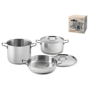 Batteria 5 pezzi genesis h&h in acciaio inox