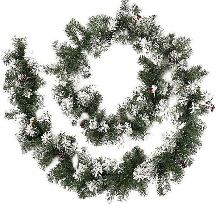 GHIRLANDA DI NATALE ADDOBBI RAMI BACCHE NEVE ARCO DECORAZIONI TRALCIO INNEVATO