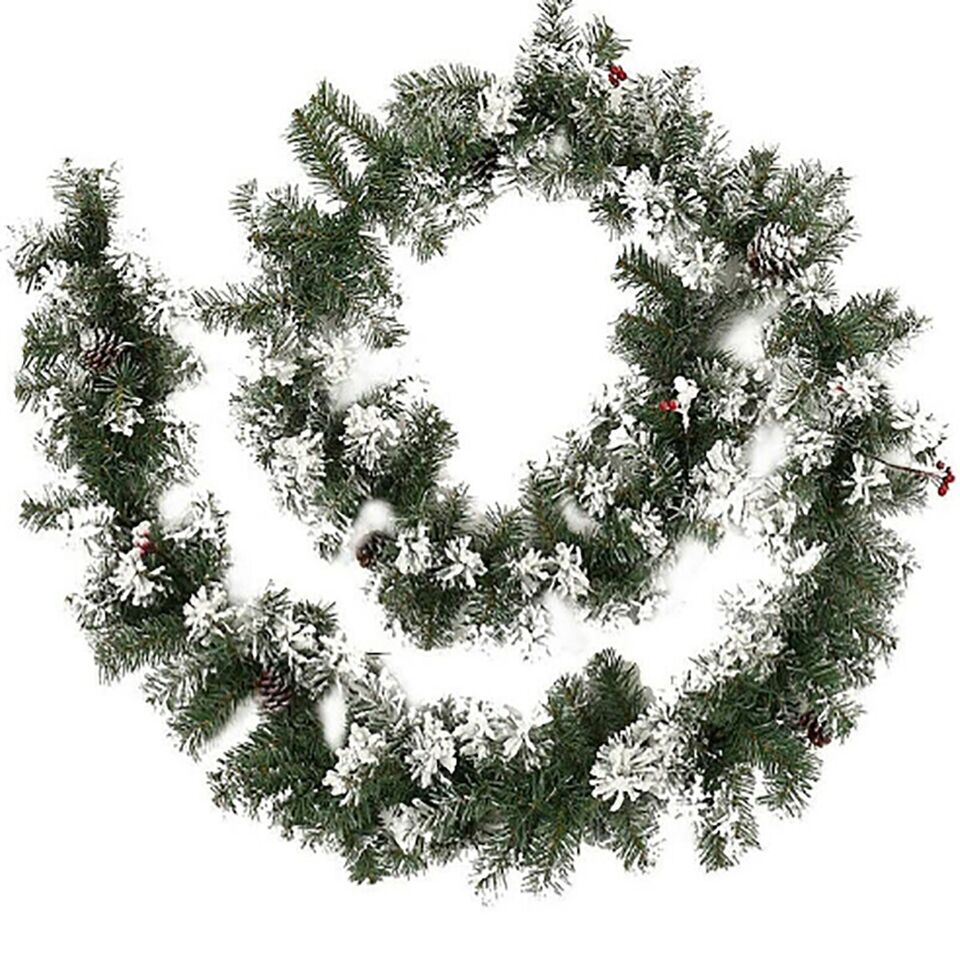 GHIRLANDA DI NATALE ADDOBBI RAMI BACCHE NEVE ARCO DECORAZIONI TRALCIO INNEVATO