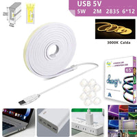 STRISCIA LED FLESSIBILE PER GANCI BINARIO SOFFITTO SCRITTA USB LUCE BIANCO CALDO