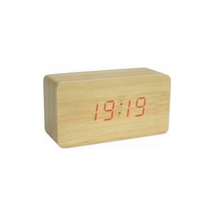 SVEGLIA OROLOGIO DIGITALE LED EFFETTO LEGNO CON SUONO ALLARME E TEMPERATURA 1295