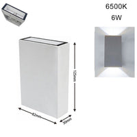 APPLIQUE PARETE LED 6W LAMPADA MURO IP65 MODERNO DOPPIA LUCE FREDDA 6500K 20299