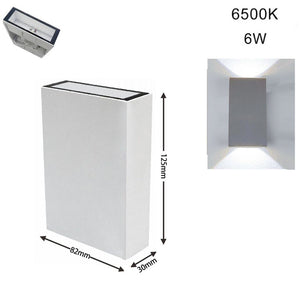 APPLIQUE PARETE LED 6W LAMPADA MURO IP65 MODERNO DOPPIA LUCE FREDDA 6500K 20299