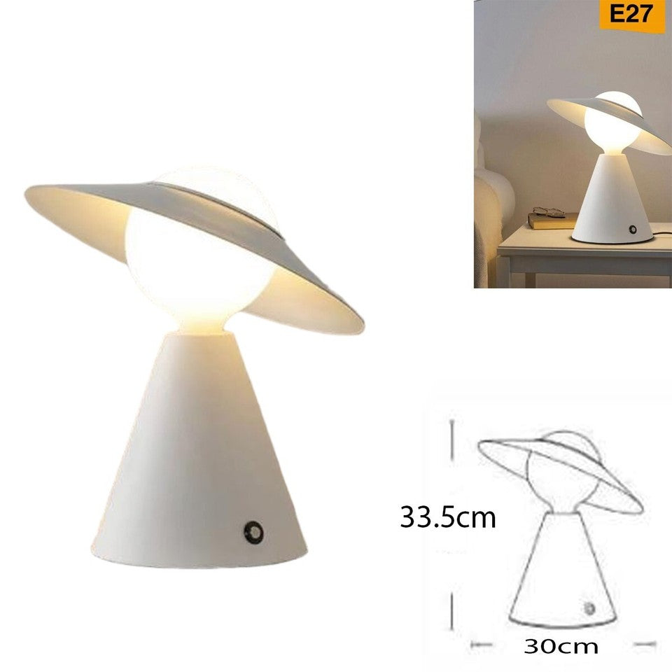 LAMPADA DA TAVOLO SCRIVANIA COMODINO LUME PORTA LAMPADINA E27 LUMETTO D13 BIANCO