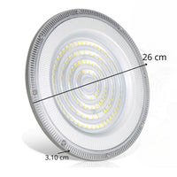 FARO INDUSTRIALE LED 100W DISCO ROTONDO UFO IP65 PLAFONIERA CAMPANA 6500K