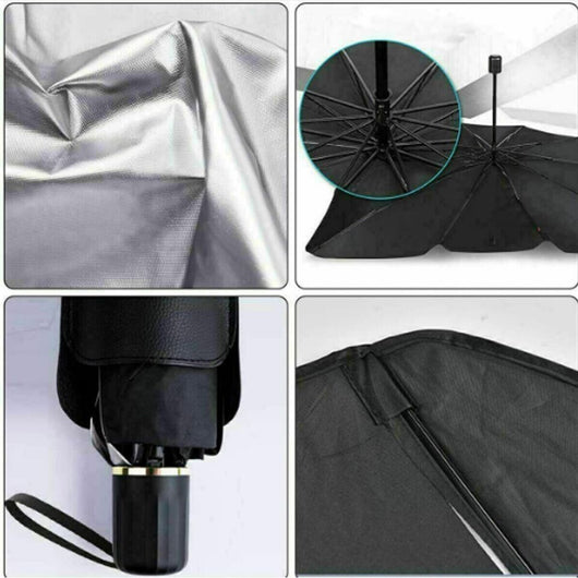 PARASOLE PER AUTO PARABREZZA ANTERIORE PIEGHEVOLE 130X77 CM OMBRELLO PORTATILE
