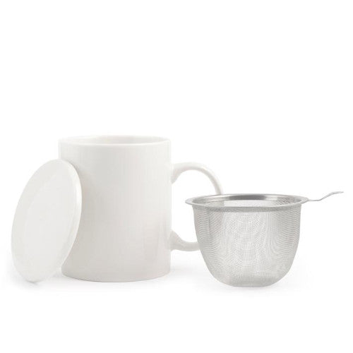 Tisaniera bianca con filtro in acciaio inox cc 340