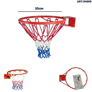CANESTRO BASKET PALLA PARETE DIAMETRO 35 CM IN METALLO CON RETE 94690