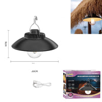 LAMPADA CAMPEGGIO LED PLAFONIERA RICARICABILE LUCE CALDA 3000K PORTATILE GANCIO