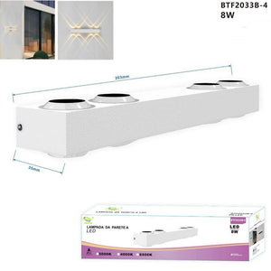 APPLIQUE LED 8W BIANCO LAMPADA LUCE 6500K PARETE UP DOWN ESTERNO INTERNO