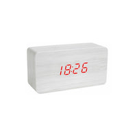 SVEGLIA OROLOGIO DIGITALE LED EFFETTO LEGNO CON SUONO ALLARME E TEMPERATURA 1295