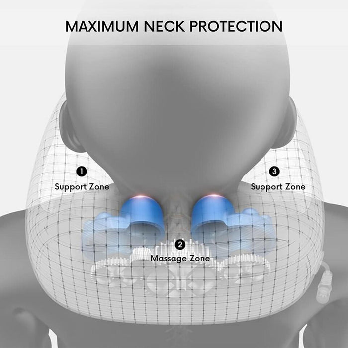 CUSCINO MASSAGGIATORE CERVICALE COLLO PORTATILE DA VIAGGIO AUTO RICARICABILE USB