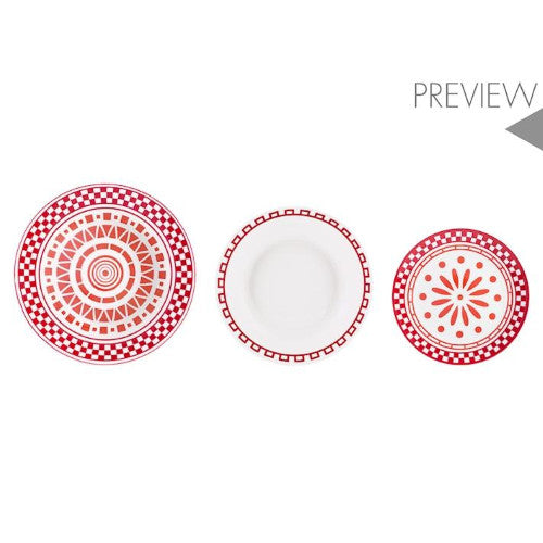 Servizio 18 pezzi tavola kora in porcellana decorata.