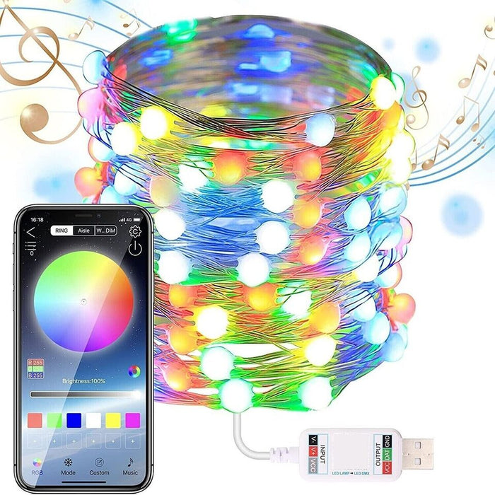 STRISCIA 200 LED 20MT BLUETOOTH RGB SMART APP LUCI DI NATALE IP20 ALBERO