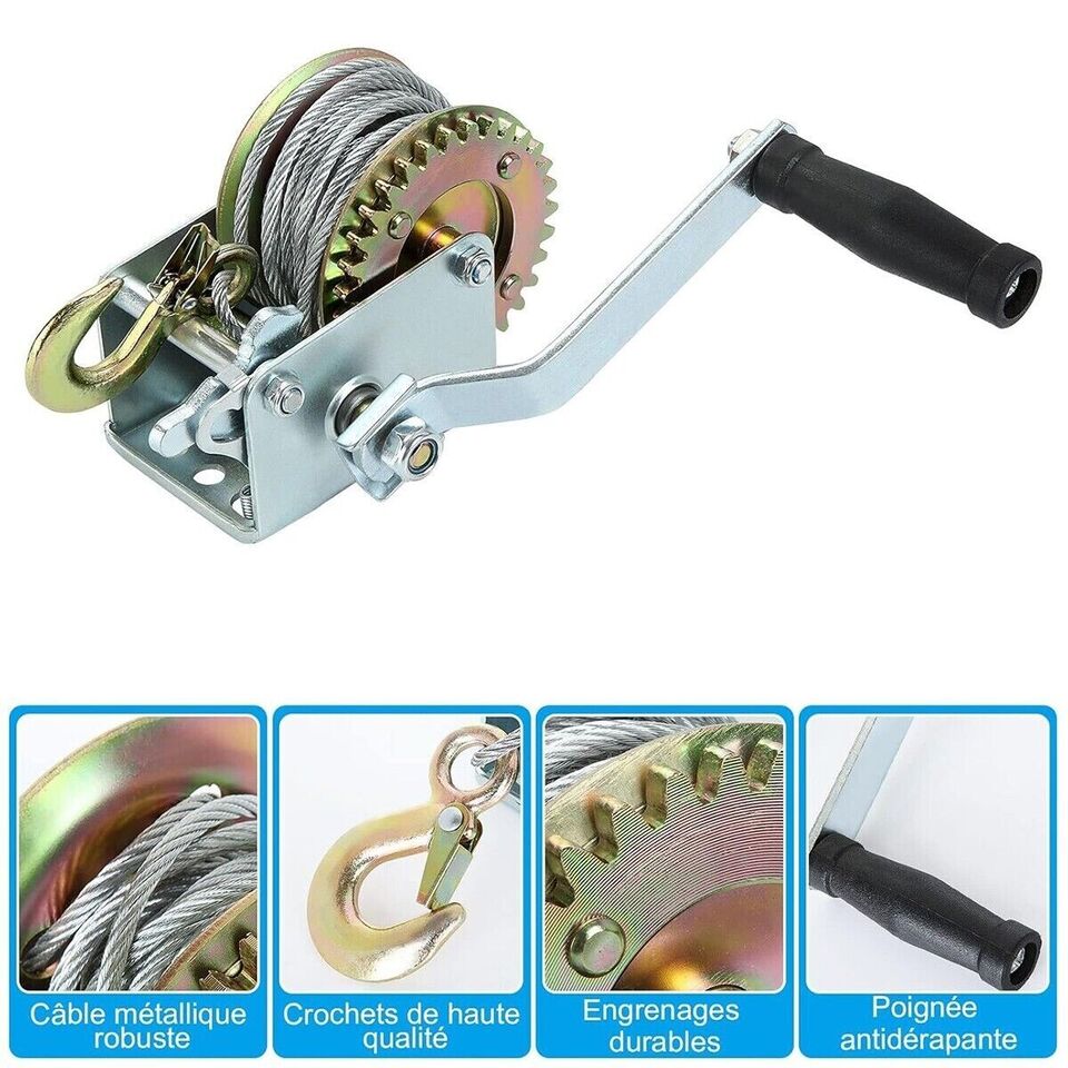 PARANCO MONTACARICHI VERRICELLO GANCIO MANUALE ARGANO 1600 LBS CAVO ACCIAIO