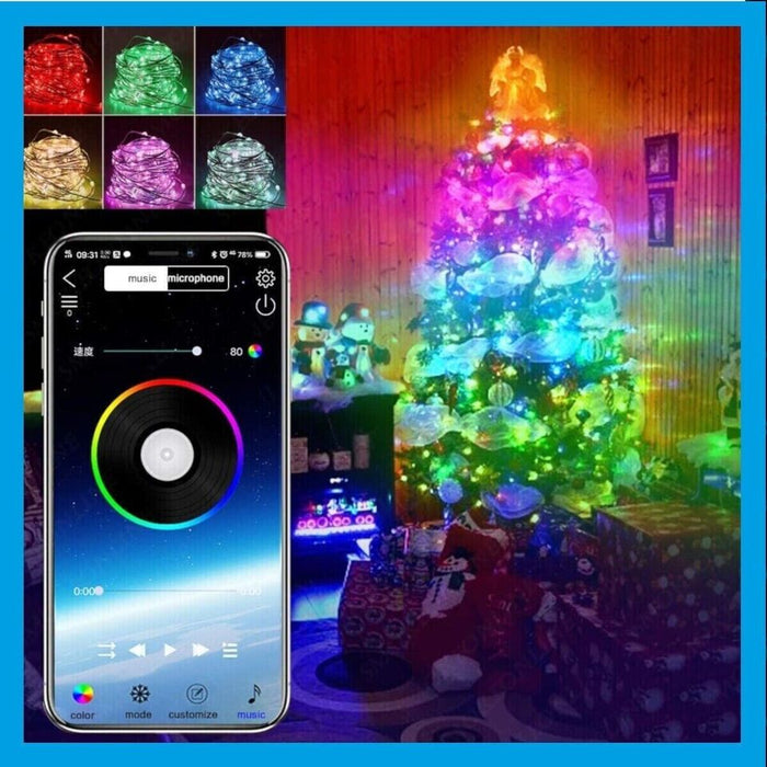STRISCIA 300 LED 30MT BLUETOOTH RGB SMART APP LUCI DI NATALE IP20 ALBERO