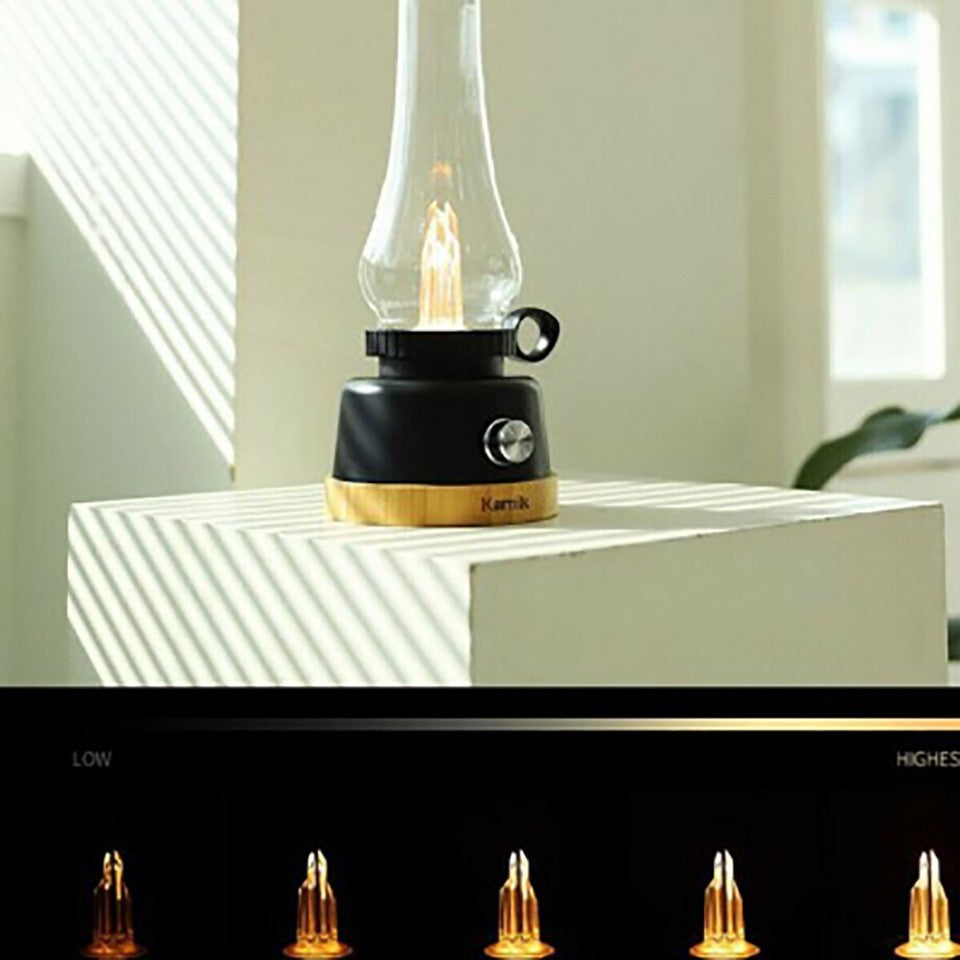 LAMPADA LED DA TAVOLO 3.2W LUCE EFFETTO FIAMMA LANTERNA RICARICABILE DIMMERABILE