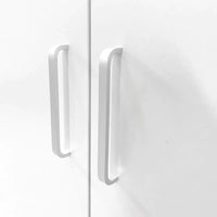 Armadio Guardaroba 120x50x170 cm 3 ante e 2 cassetti, Legno Laminato Bianco per Mansarda, Cantina, Garage e Ripostiglio