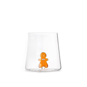 Bicchiere in vetro borosilicato 48 cl con decoro Gingerbread Man